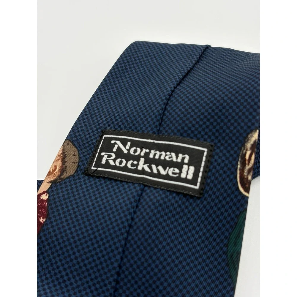 Norman Rockwell, Vintage, Saturday Evening Post 'Coin Toss' Football Silk Tie